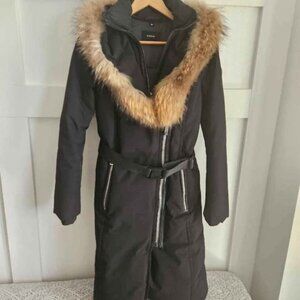 Women's Black Down Winter Parka + Matching Hat for sale!